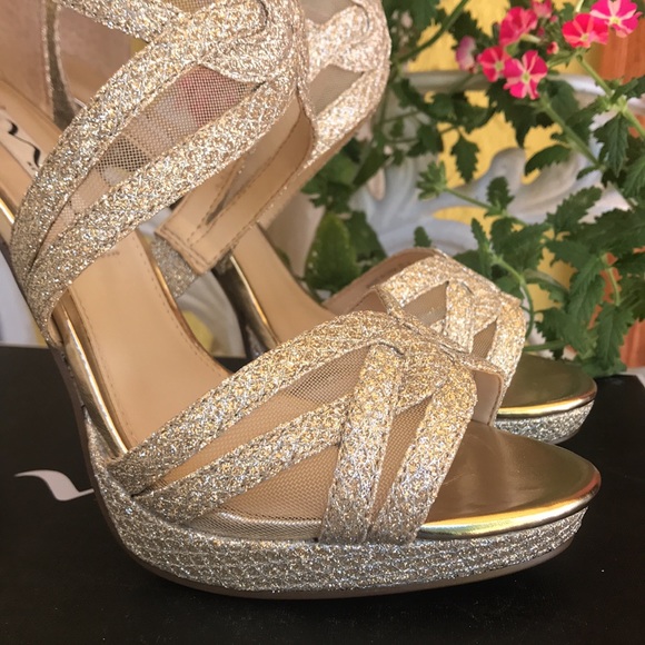 Nina Shoes - NINA HEELS SPARKLY PLATINO